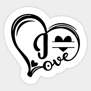 letter i monogram in the shape of love Sticker
